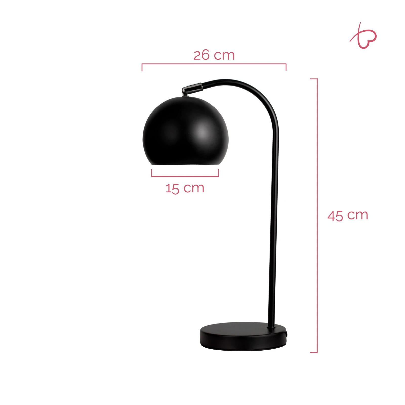 Pauleen True Love Bureaulamp - zwart