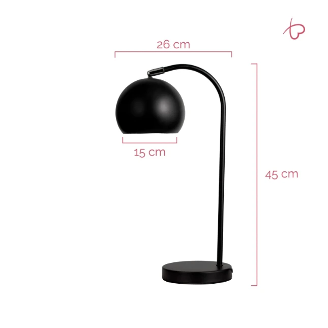Pauleen True Love Bureaulamp - zwart