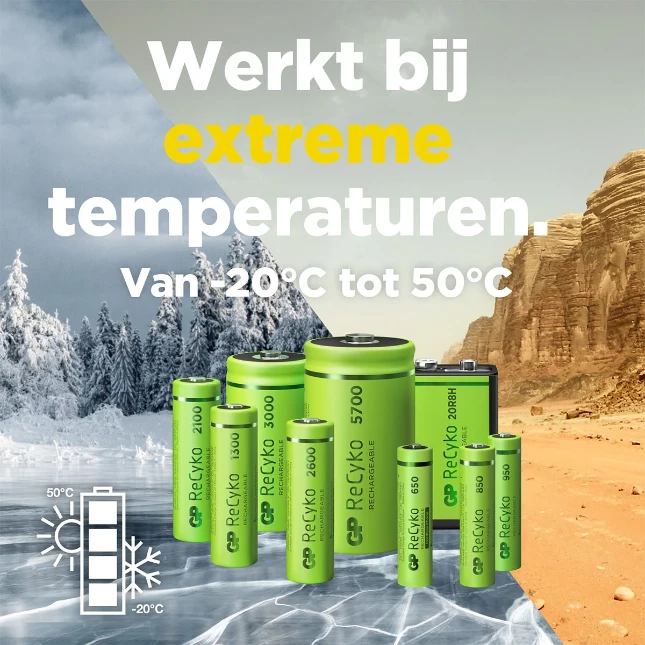 GP Oplaadbare 9V batterij 200mAh ReCyko (1 stuk)