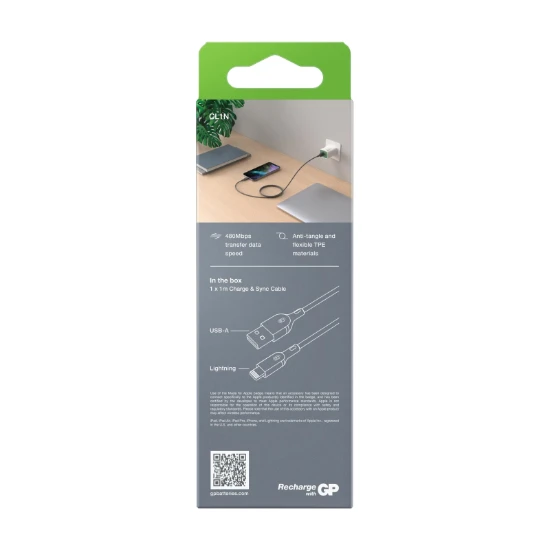 GP Oplaadkabel USB-A naar Lightning 1m