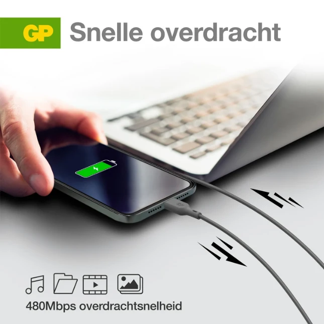 GP Oplaadkabel USB-A naar Lightning 1m