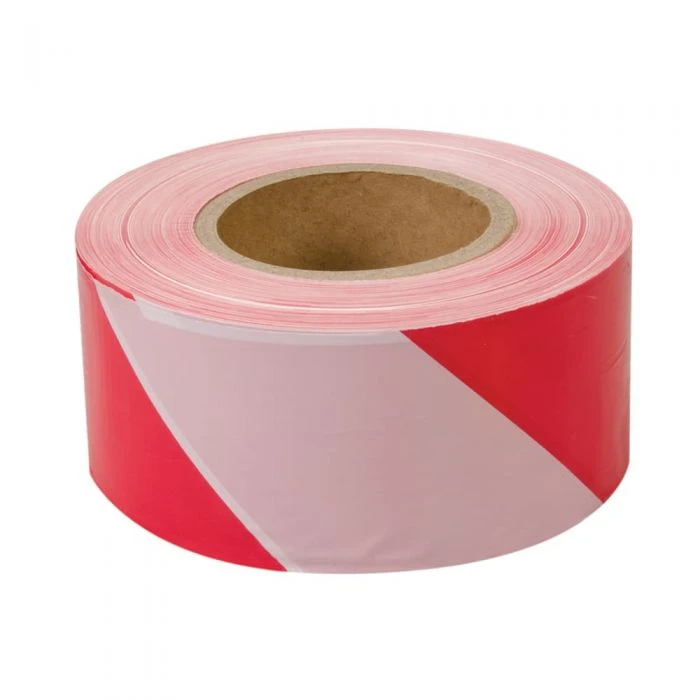 ERRO Afzetlint, AFZETLINT Rood - Wit 50 mtr