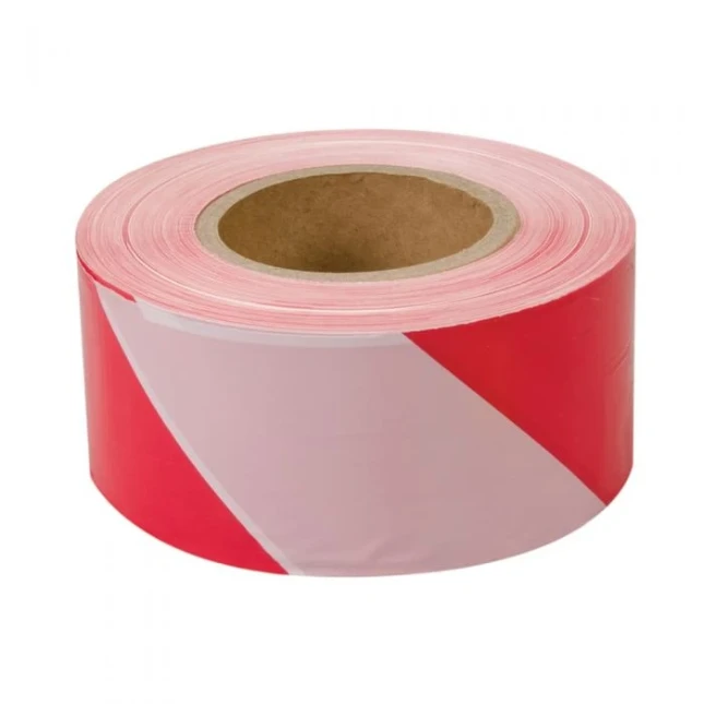 ERRO Afzetlint, AFZETLINT Rood - Wit 50 mtr