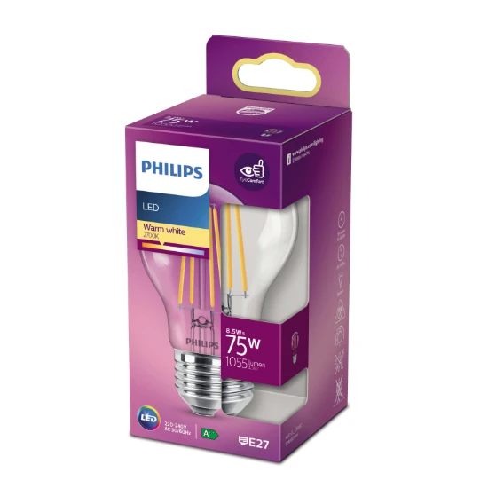 Philips LED Filament Classic 75W E27 WW A60 CL ND RF