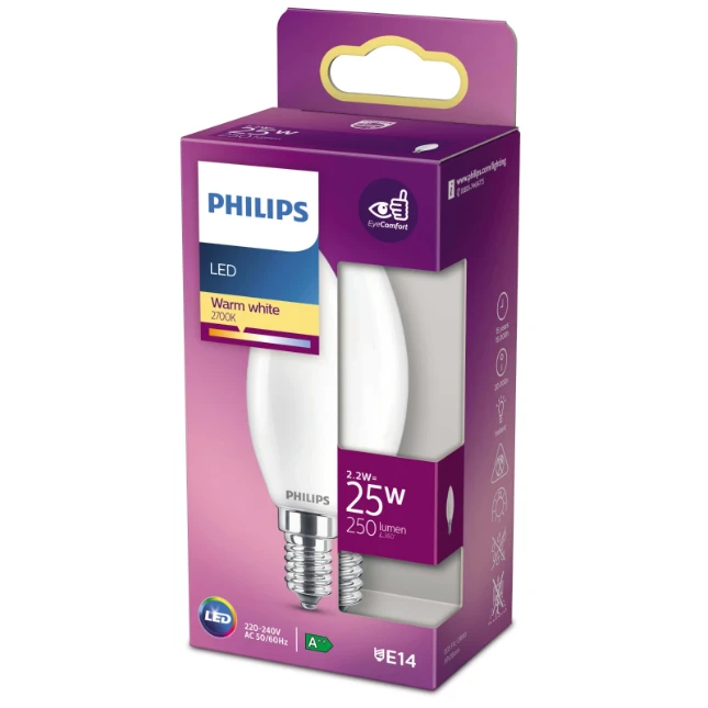 Philips LED Kaarslamp Classic 25W E14 B35 WW FR ND