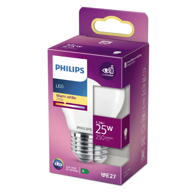 Philips LED Kogellamp Classic 25W E27 P45 WW FR ND