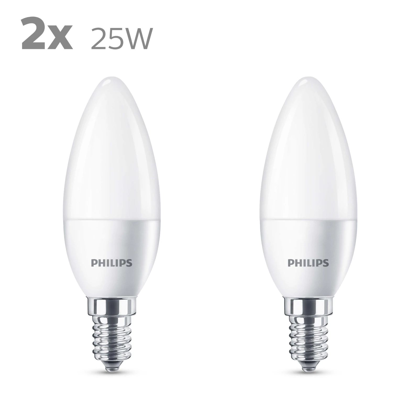 Philips LED Kaarslamp Classic 25W B35 E14 WW FR ND (2 stuks)