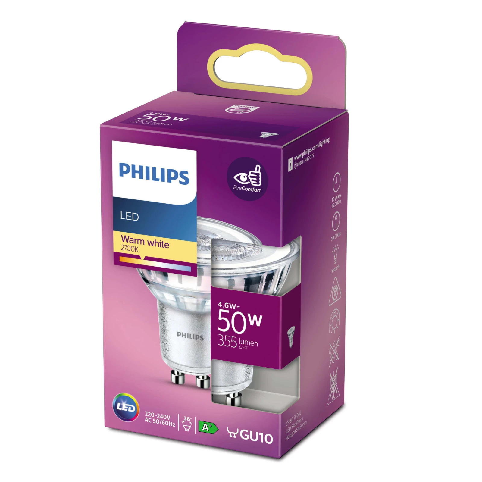 Philips LED Spot Classic 50W GU10 WW 36D RF ND