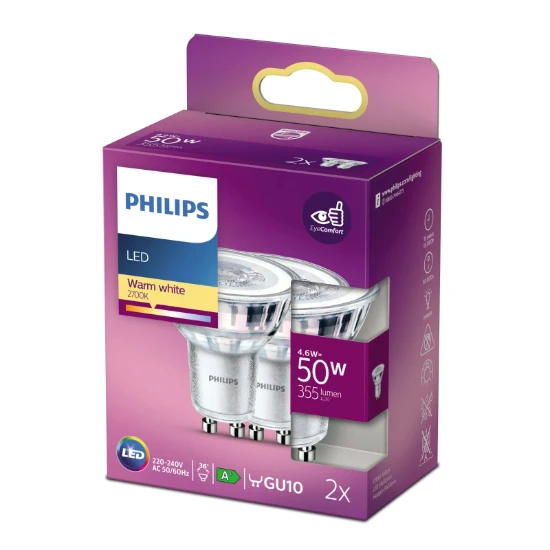 Philips LED Spot Classic 50W GU10 WW 36D ND (2 stuks)