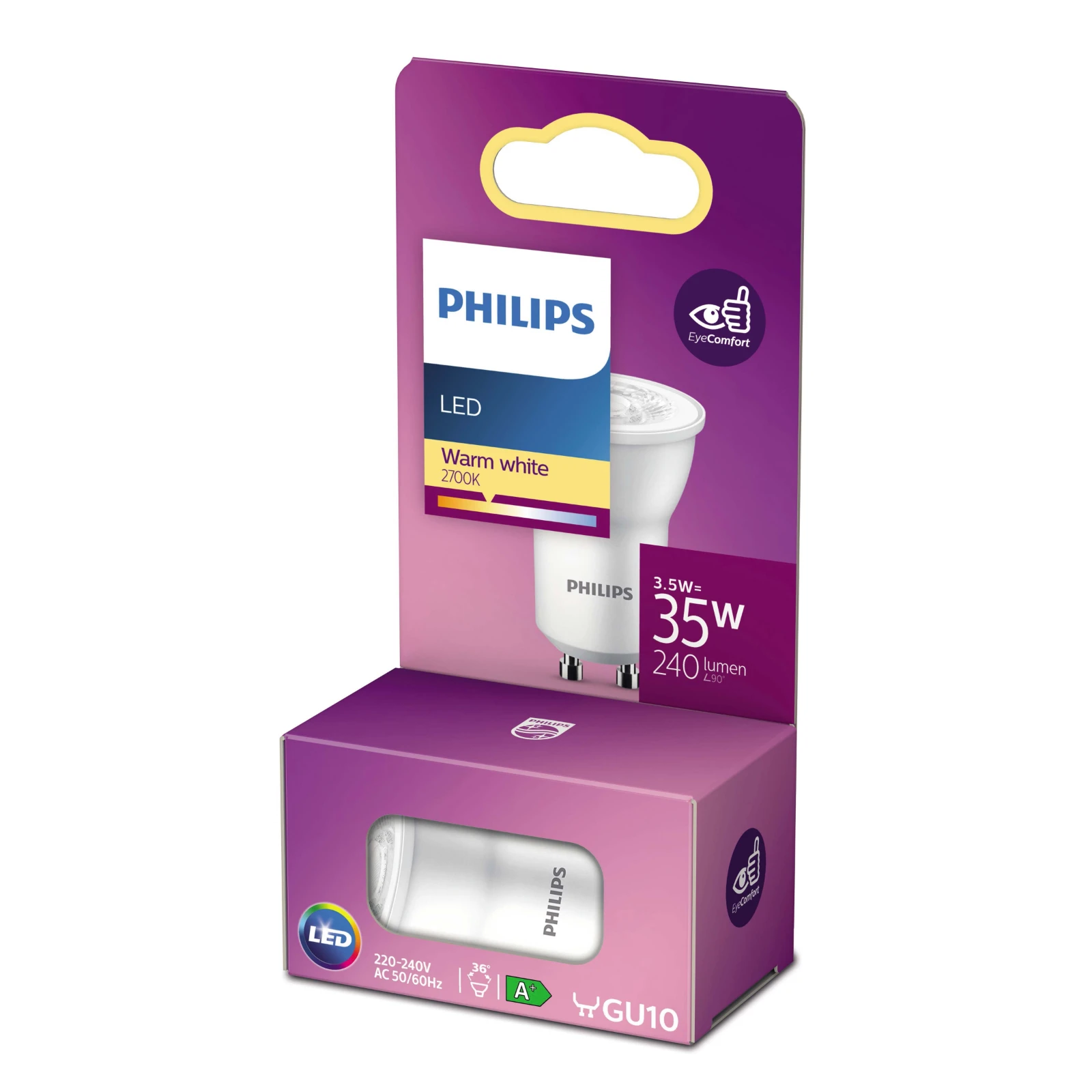 Philips LED Spot 35W MR11 GU10 WW 36D 2700K