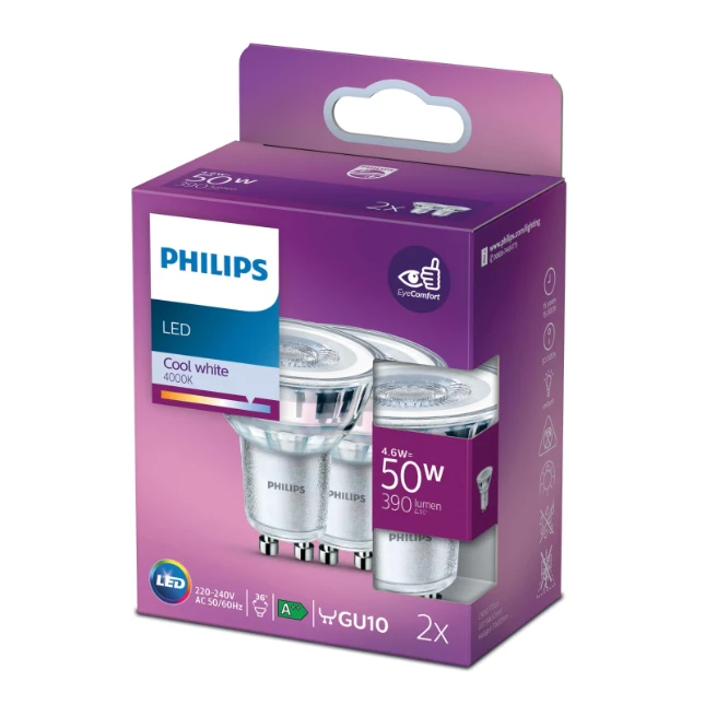 Philips LED Spot Classic 50W GU10 CW 36D ND 2SRT6  (2 stuks)