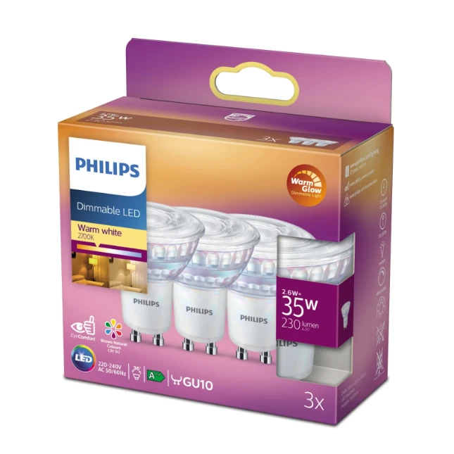 Philips LED Spot Classic 35W GU10 C90 WW 36D WGD (3 stuks)