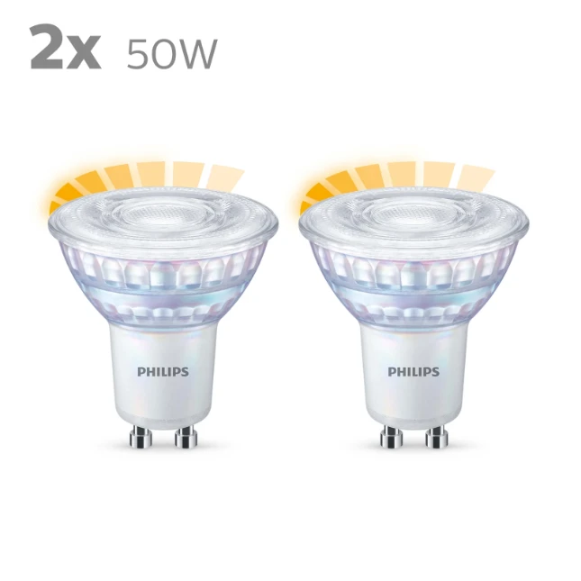 Philips LED Spot Classic 50W GU10 C90 WW 36D WGD (2 stuks)