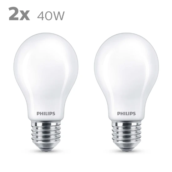 Philips LED Lamp Classic 40W E27 A60 WW FR ND RF (2 stuks)