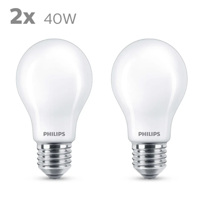 Philips LED Lamp Classic 40W E27 A60 WW FR ND RF (2 stuks)