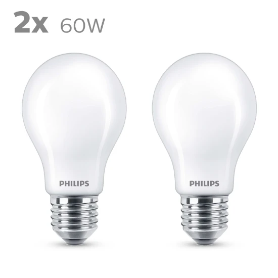 Philips LED Lamp Classic 60W E27 A60 WW ND RF (2 stuks)