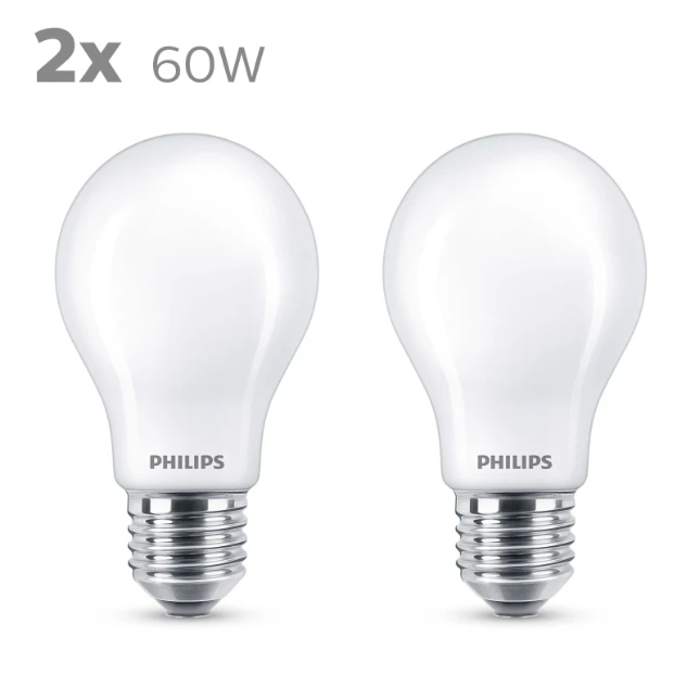 Philips LED Lamp Classic 60W E27 A60 WW ND RF (2 stuks)