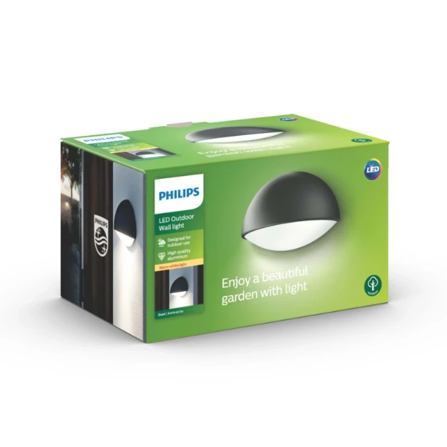 Philips Buitenwandlamp Dust 1x3W 230V antraciet