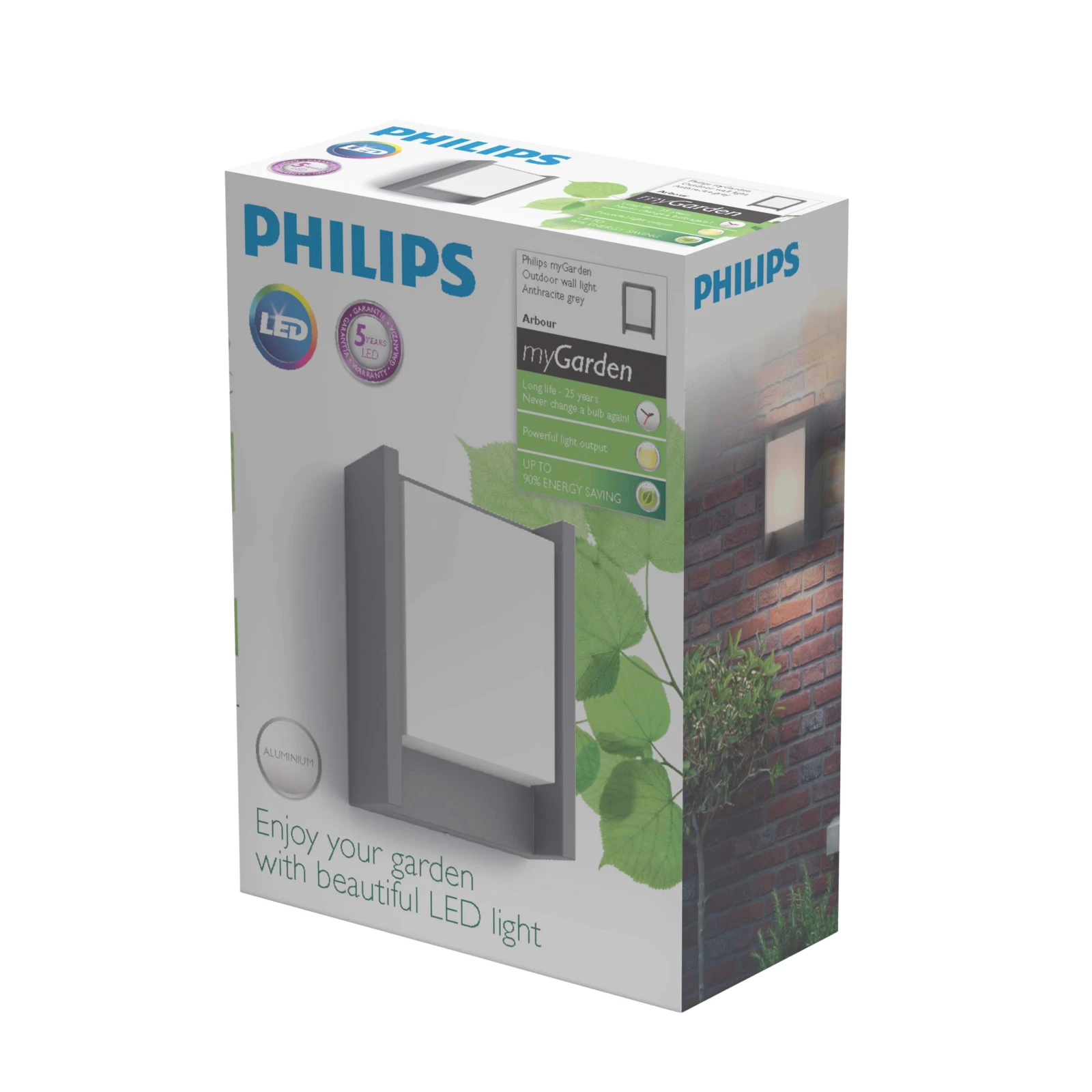 Philips Buitenwandlamp Arbour 1x6W 230V antraciet