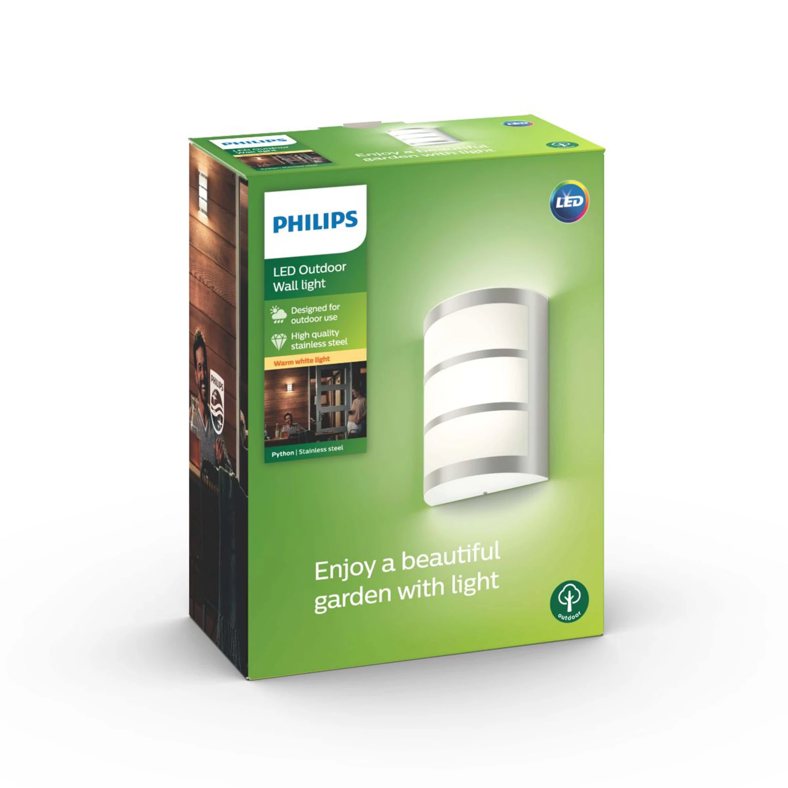 Philips Buitenwandlamp Python 1x6W 230V inox