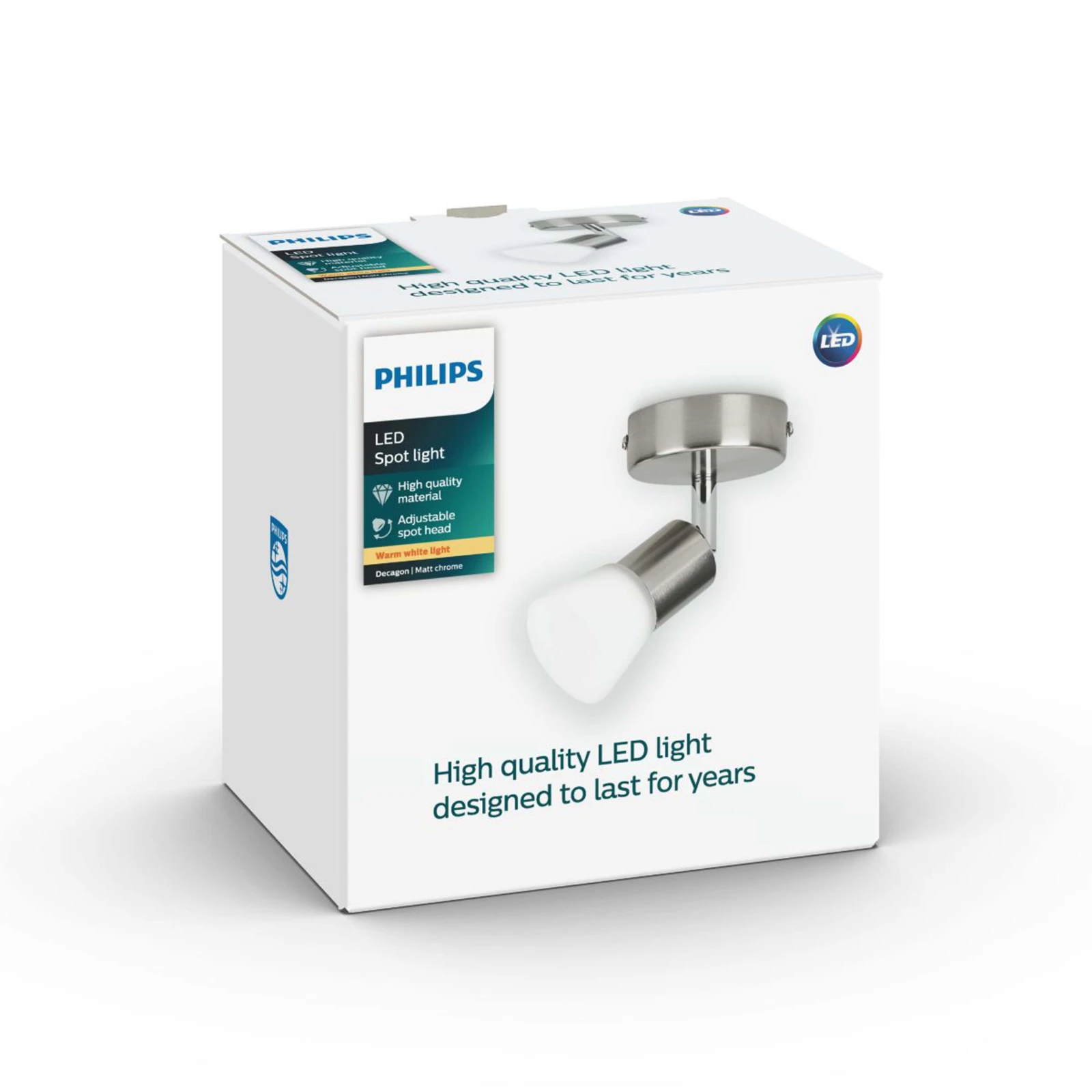 Philips Opbouwspot Decagon nikkel 4.3W - 1-spot