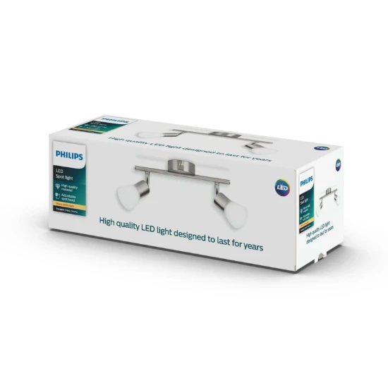 Philips Plafondspot Decagon nikkel 4.3W - 2-spots