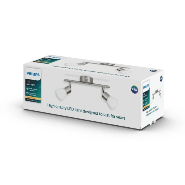 Philips Plafondspot Decagon nikkel 4.3W - 2-spots