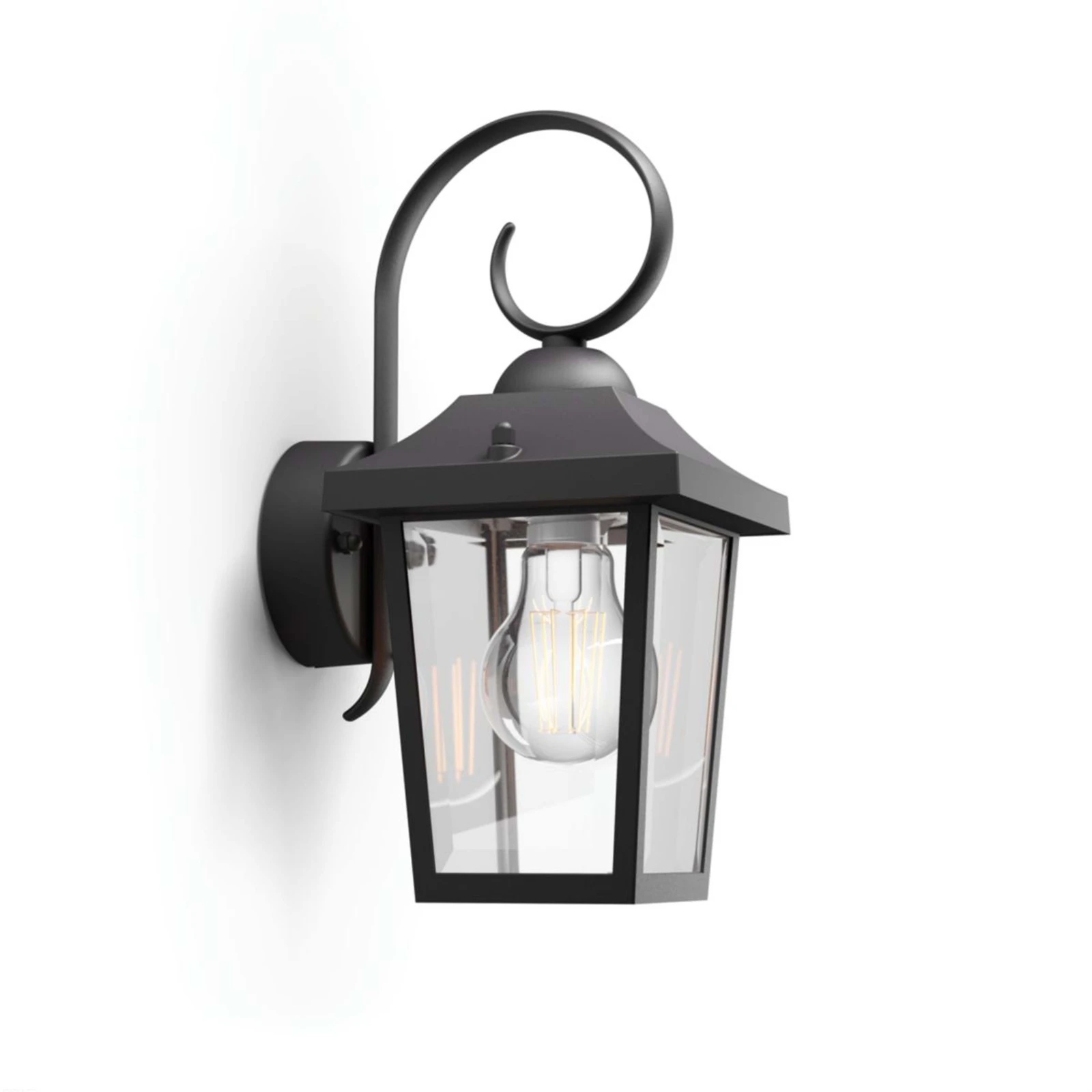 Philips Buitenwandlamp Buzzard 1x60W 230V zwart