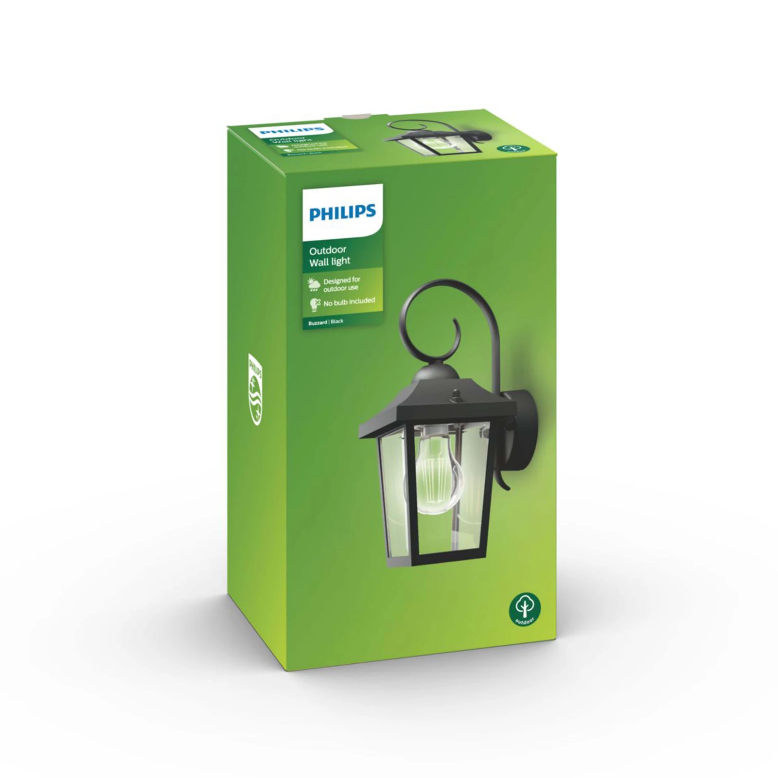 Philips Buitenwandlamp Buzzard 1x60W 230V zwart