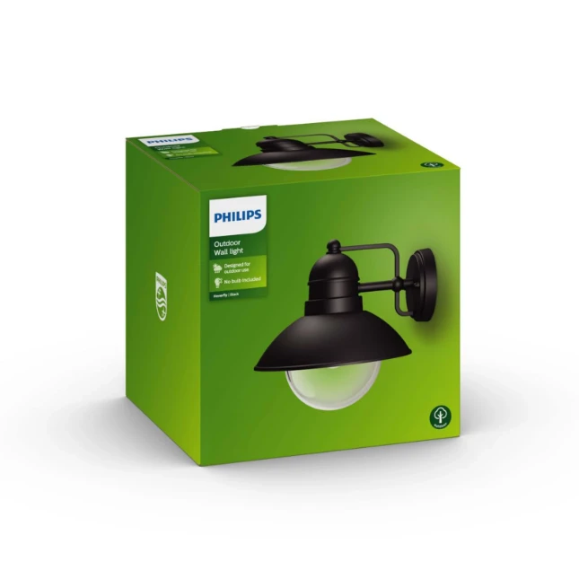Philips Buitenwandlamp Hoverfly 1x60W 230V zwart
