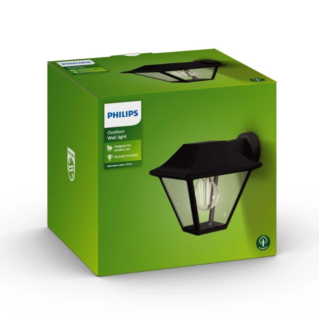 Philips Buitenwandlamp Alpenglow 1x60W zwart