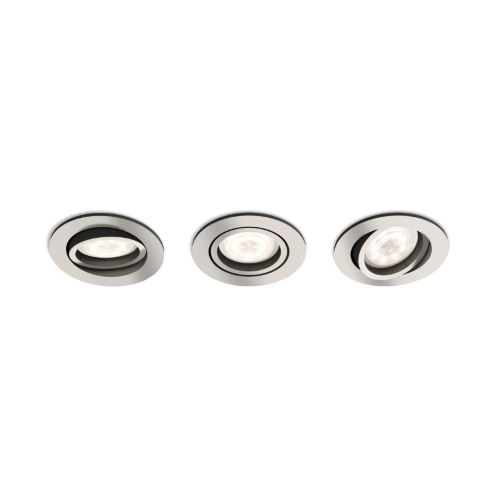 Philips LED-inbouwspot Shellbark rond 4.5W nikkel (3 stuks)