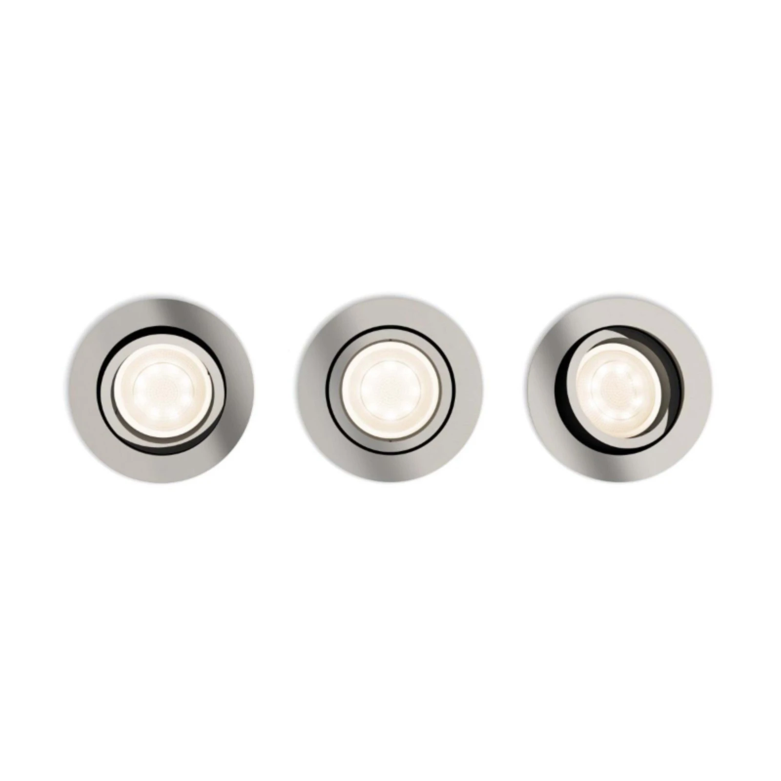 Philips LED-inbouwspot Shellbark rond 4.5W nikkel (3 stuks)