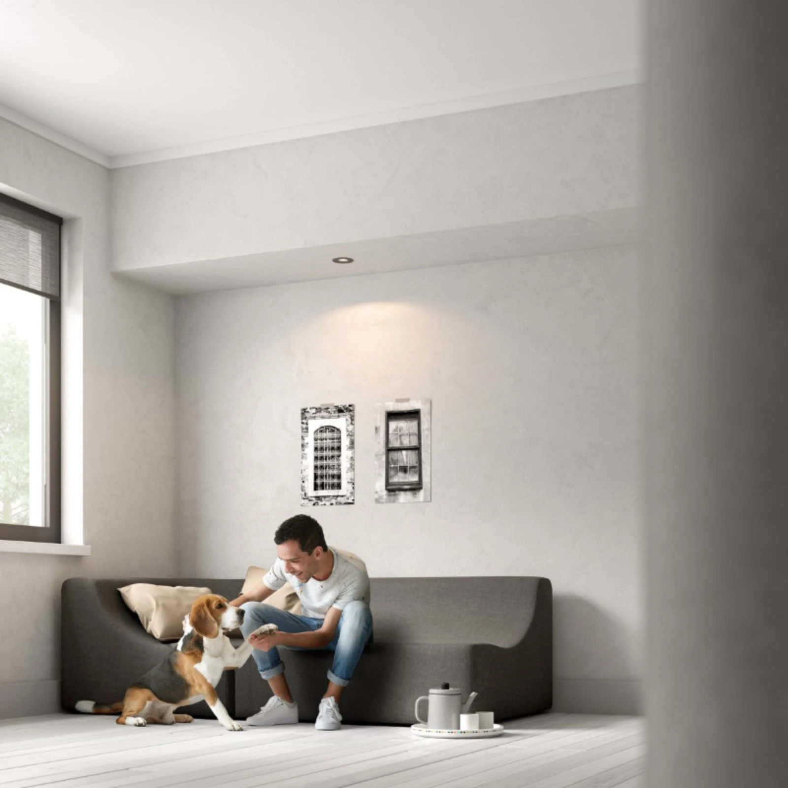 Philips LED-inbouwspot Donegal rond 5.5W grijs