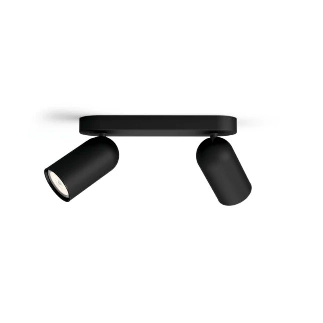 Philips Plafondspot Pongee zwart 2-spots