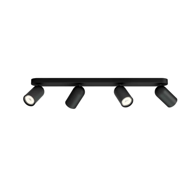 Philips Plafondspot Pongee zwart 4-spots