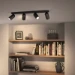 Philips Plafondspot Pongee zwart 4-spots