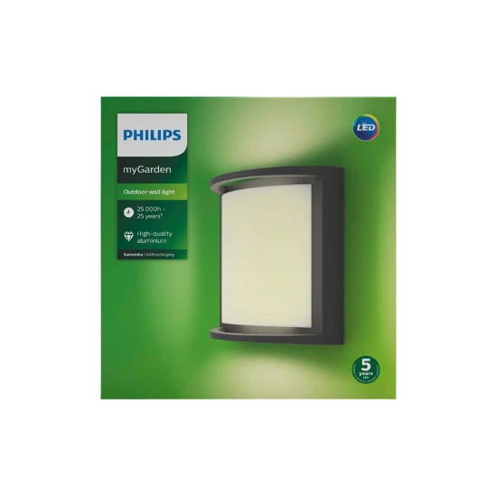 Philips Buitenwandlamp Samondra 1x12W antraciet