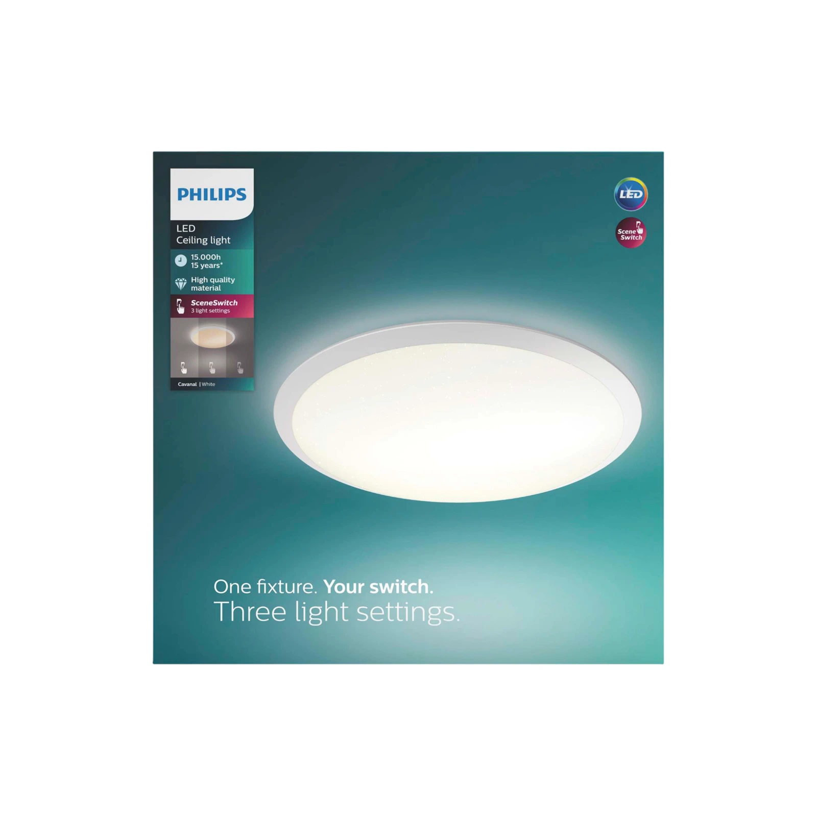 Philips Plafondlamp Cavanal 27K 18W wit