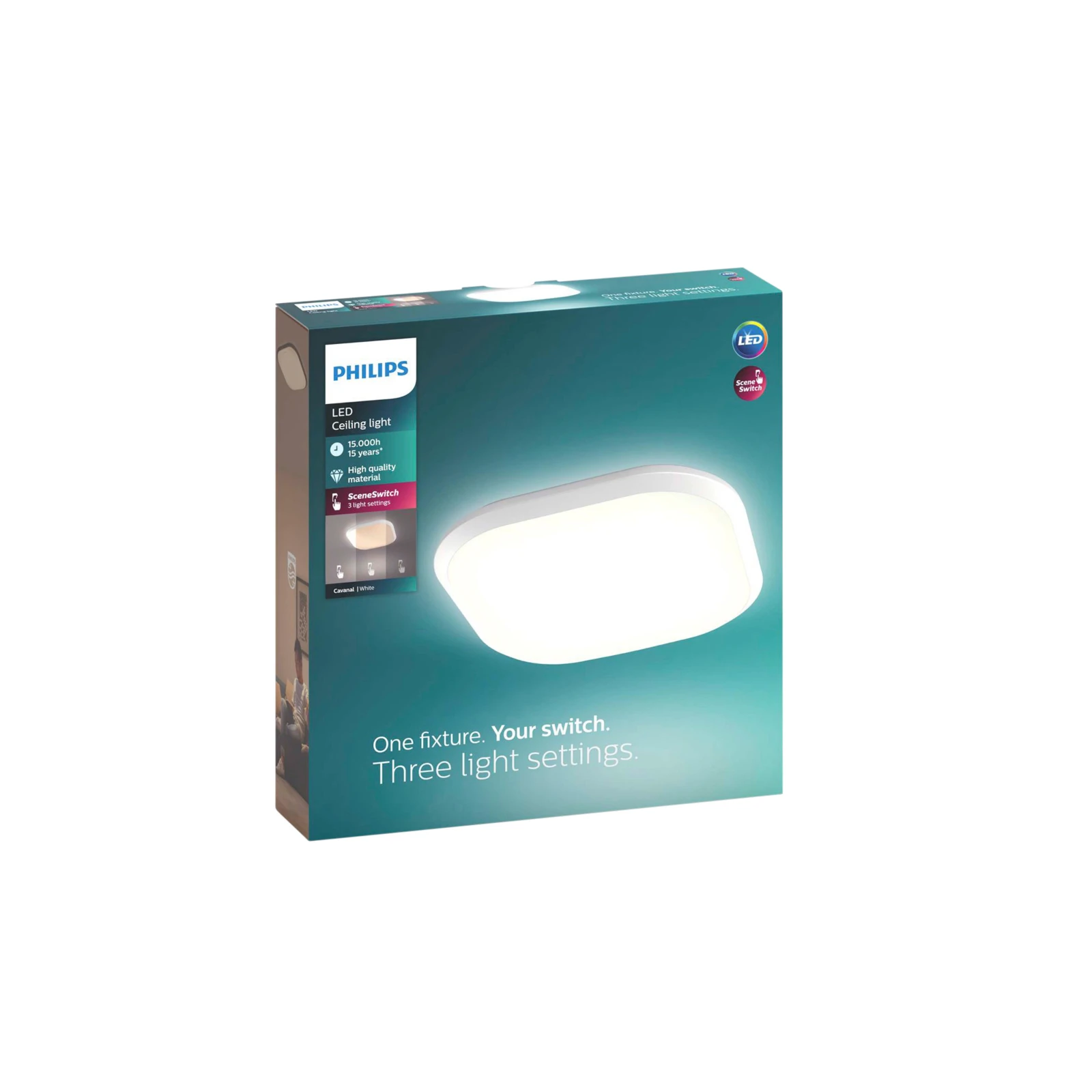 Philips Plafondlamp Cavanal 27K SQ 18W wit