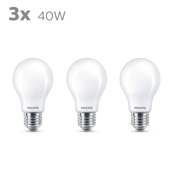 Philips LED Lamp Classic 40W E27 A60 WW FR ND 3PF-6 (3 stuks)