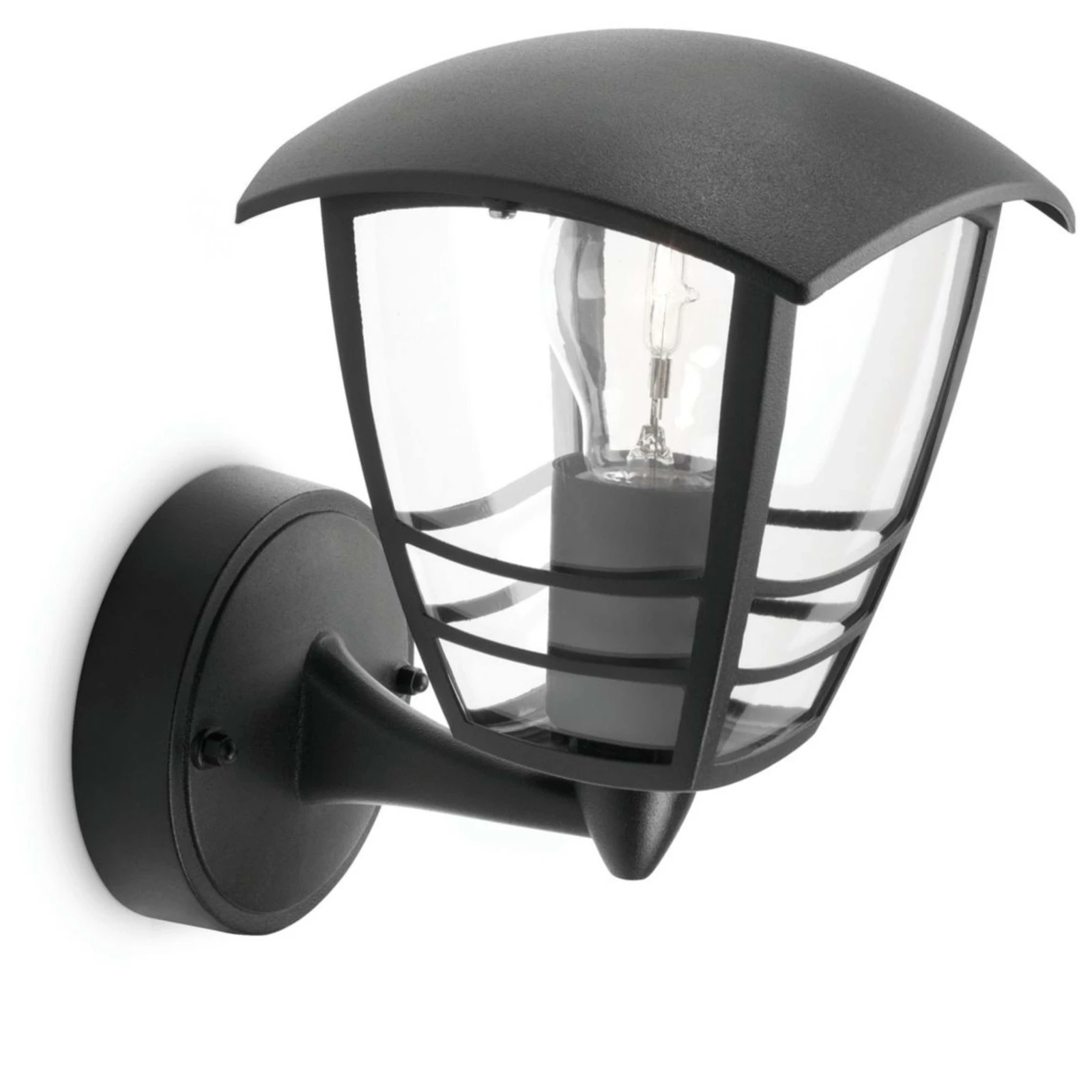 Philips Buitenwandlamp Creek 1x60W 230V zwart - opwaarts