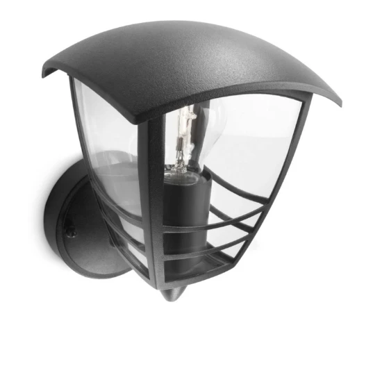 Philips Buitenwandlamp Creek 1x60W 230V zwart - opwaarts