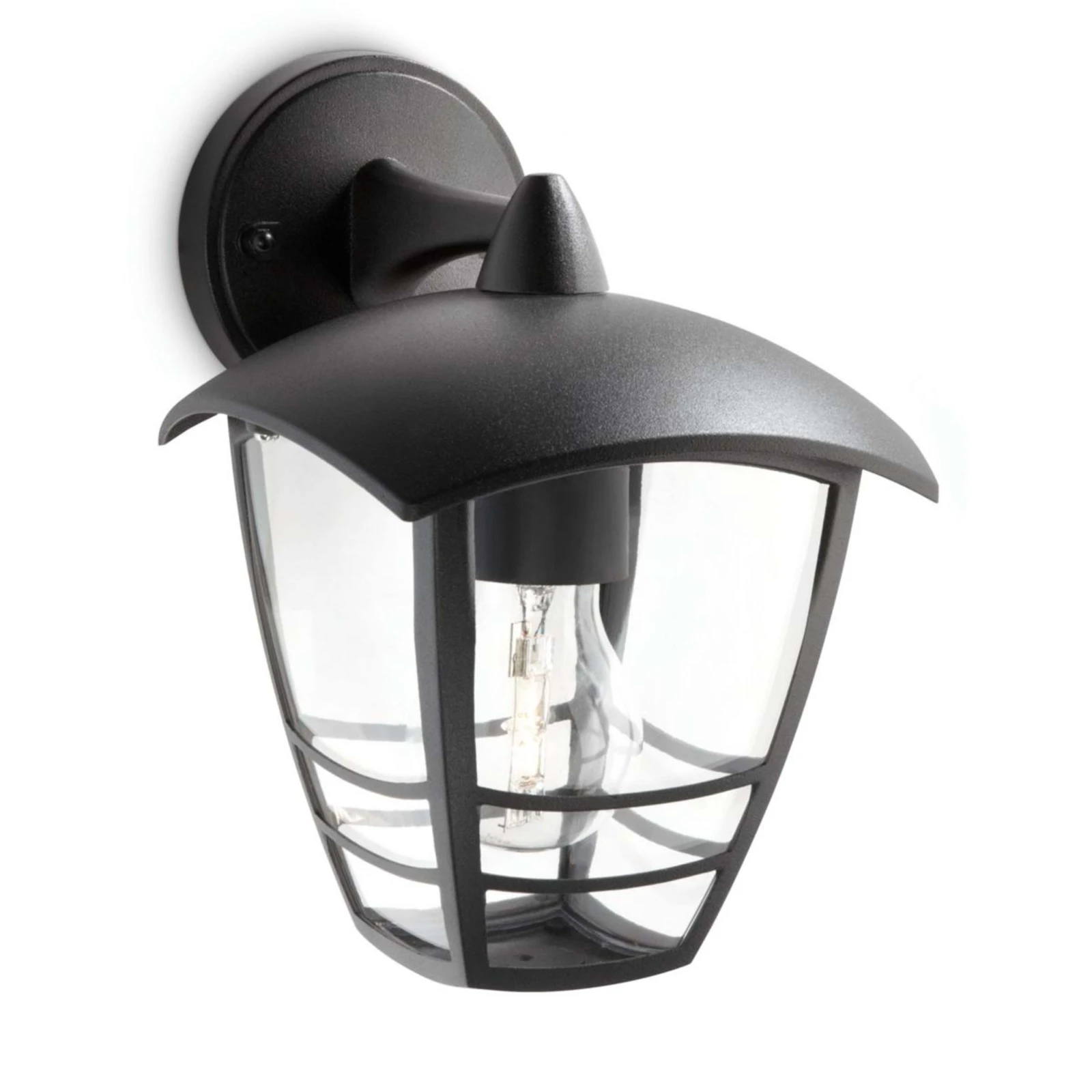 Philips Buitenwandlamp Creek 1x60W 230V zwart - neerwaarts