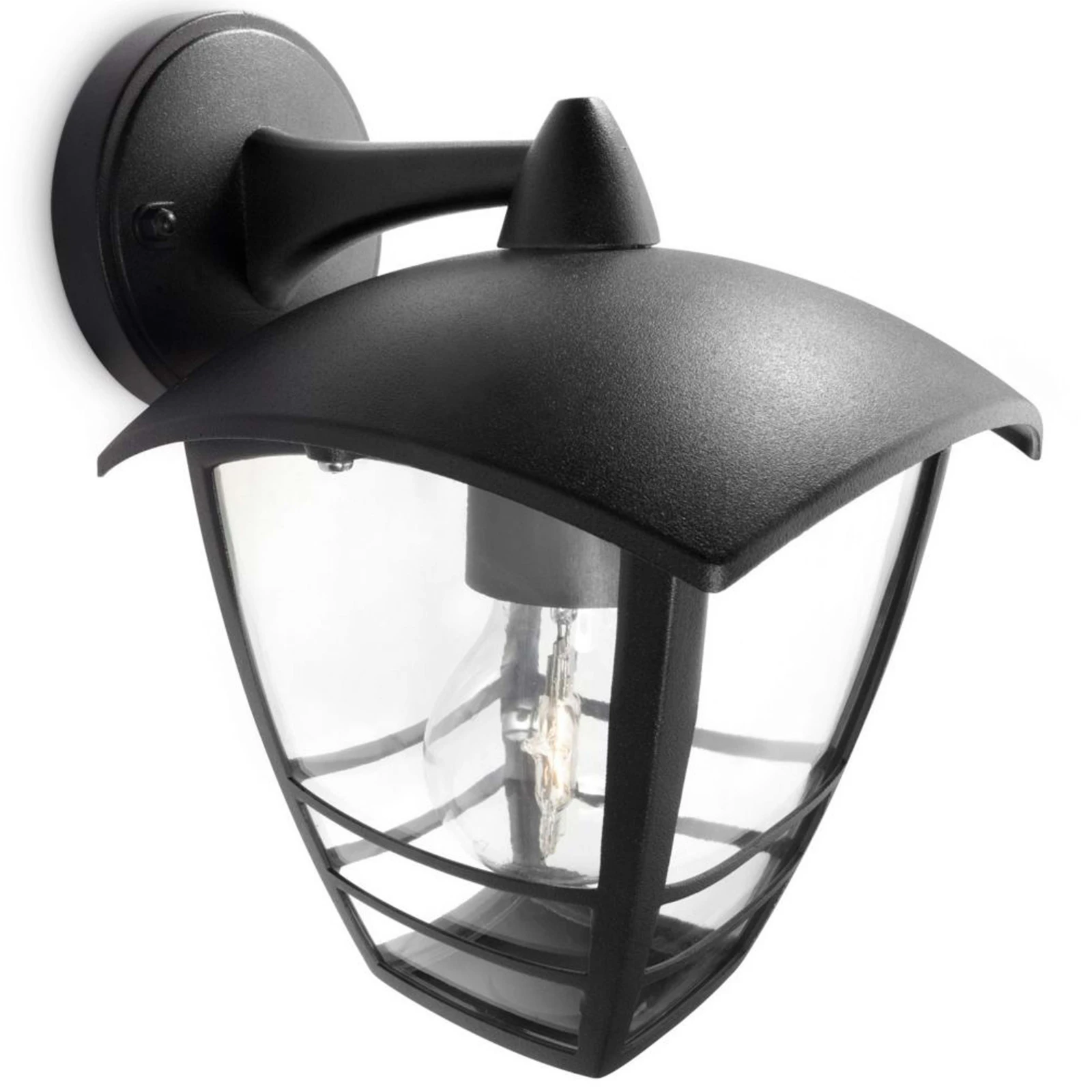 Philips Buitenwandlamp Creek 1x60W 230V zwart - neerwaarts