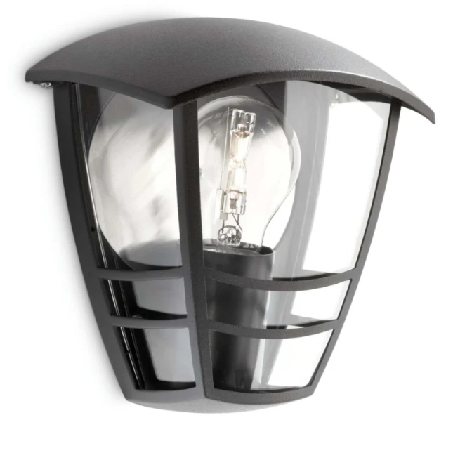 Philips Buitenwandlamp Creek 1x60W 230V zwart - vrijstaand