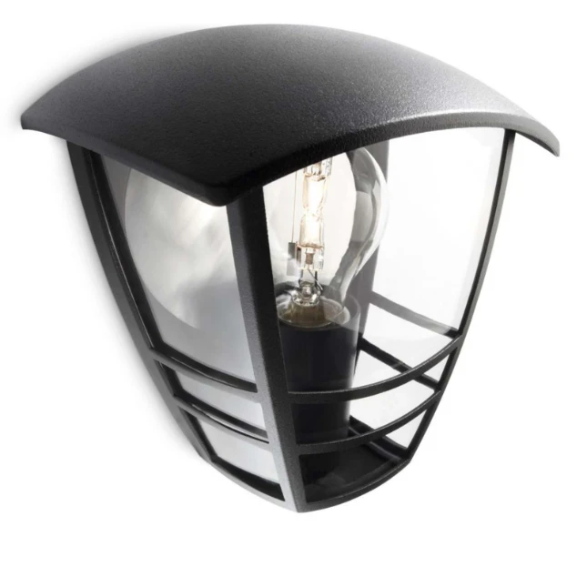 Philips Buitenwandlamp Creek 1x60W 230V zwart - vrijstaand