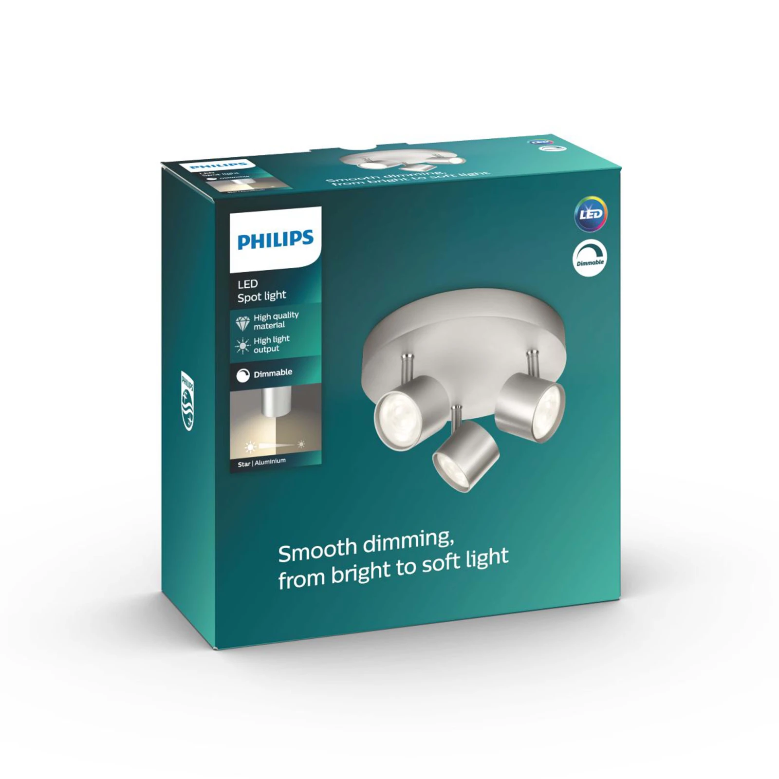 Philips Wandspot Star 4.5W aluminium - 3-spots