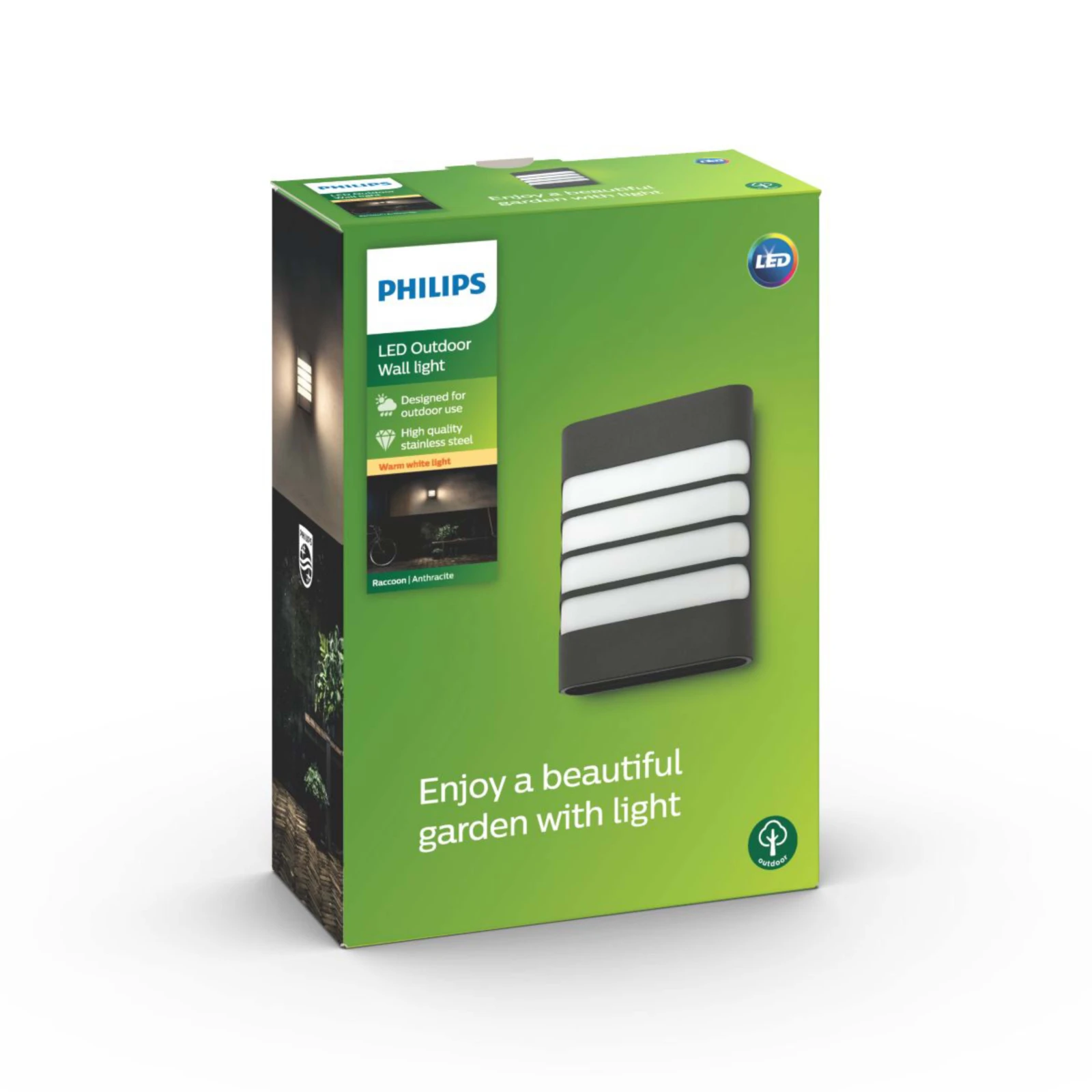 Philips Buitenwandlamp Raccoon 1x3W SEL antraciet