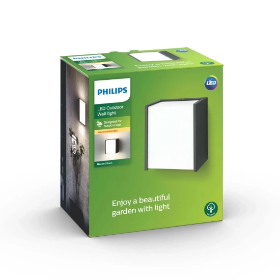 Philips Buitenwandlamp Macaw 1x3W SELV zwart